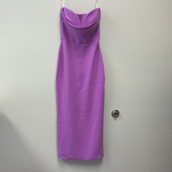 Darcy strapless crêpe midi dress - Picture 2 of 5